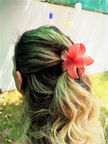 NARÇİÇEĞİ LOTUS ÇİÇEK PARLAK AKRİLİK KADIN VİNTAGE MANDAL TOKA-MA