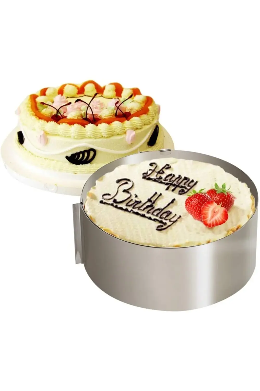 Nar Kalıp Narkalıp Ayarlanabilir 10 Cm Yuvarlak Kek Pasta Kalıbı Çemberi Ve