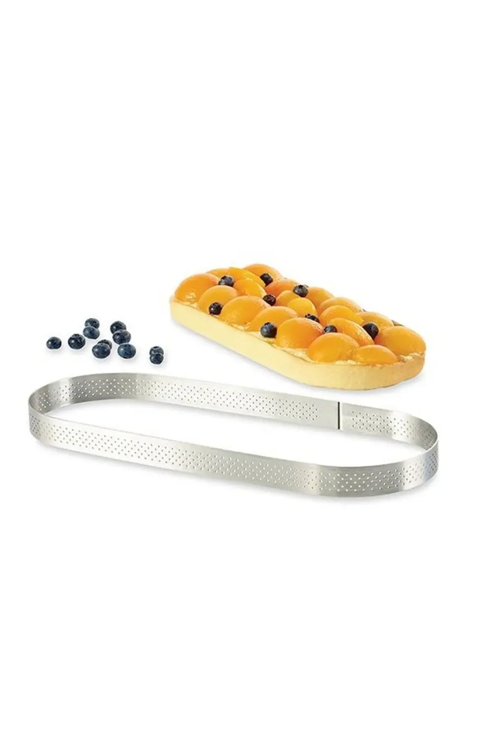 Nar Kalıp Narkalıp Delikli Oval Tart Kalıbı 11X30cm