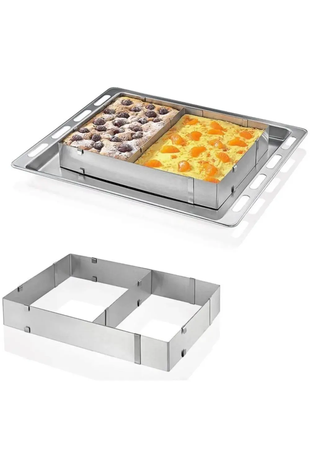 Nar Kalıp Narkalıp Dikdörtgen Bölmeli Kek Kalıbı Derinlik 10 Cm