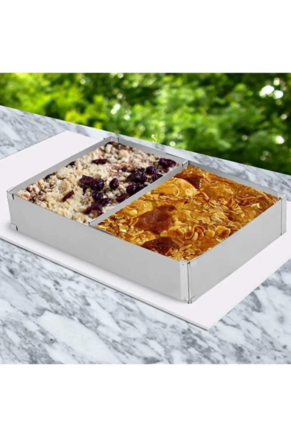 Nar Kalıp Narkalıp Dikdörtgen Bölmeli Kek Kalıbı Derinlik 10 Cm