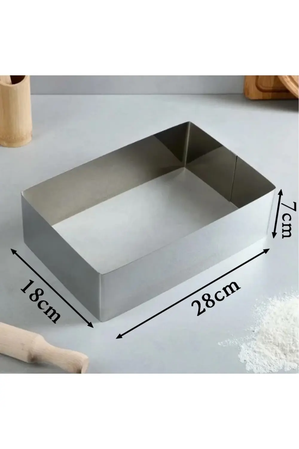 Nar Kalıp Narkalıp Dikdörtgen Kek Kalıbı En-18Cm Boy-28 Cm Derinlik 7Cm