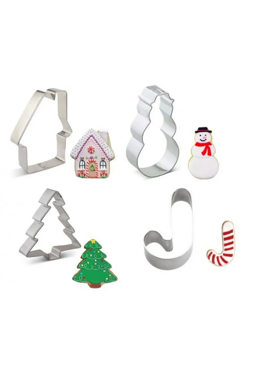 Nar Kalıp Narkalıp  Ev, Kardan Adam Çam Ağcı Baston Kurabiye Kalıbı