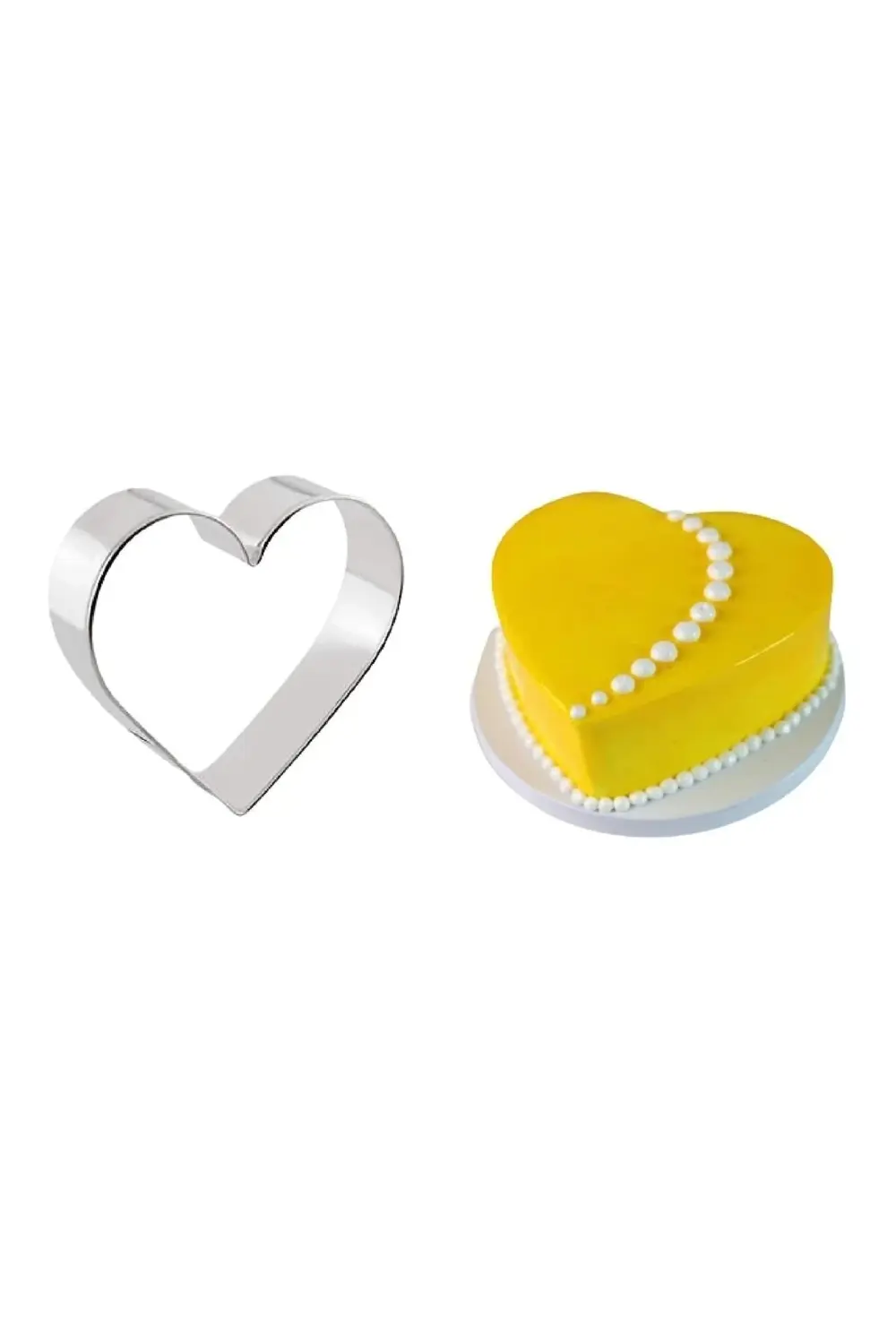 Nar Kalıp Narkalıp Kalp Çember Pasta Kek Kalıbı 4'Lü Set Derinlik 8Cm