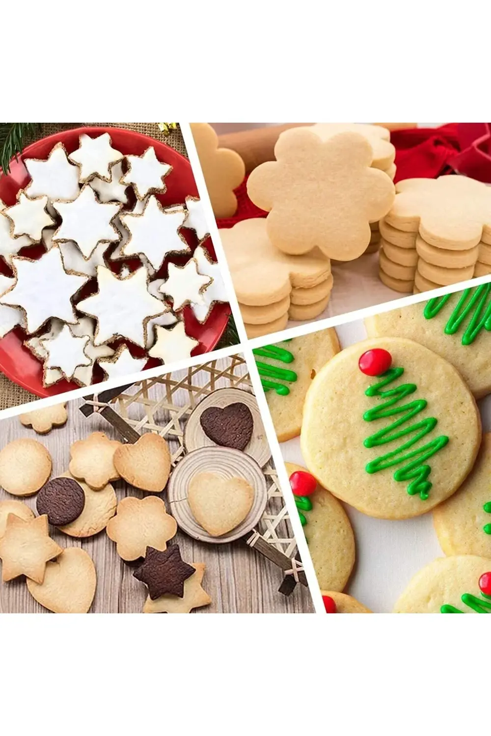 Nar Kalıp Narkalıp Kalp Yıldız Şeklinde Kurabiye Kalıbı 6 Lı Set