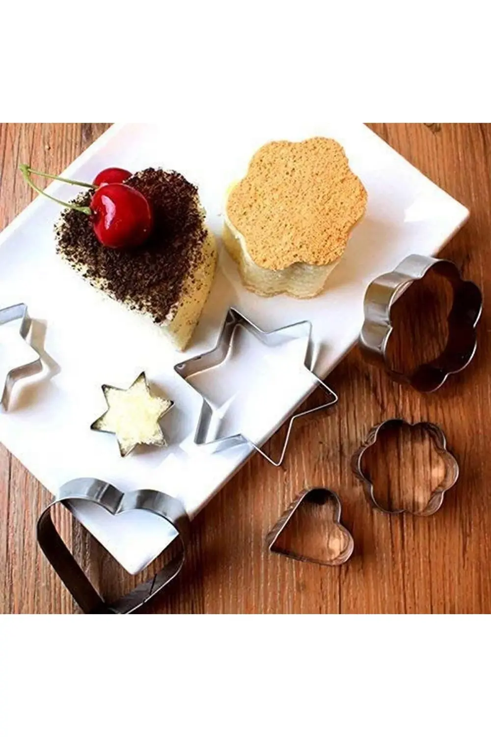 Nar Kalıp Narkalıp Kalp Yıldız Şeklinde Kurabiye Kalıbı 6 Lı Set