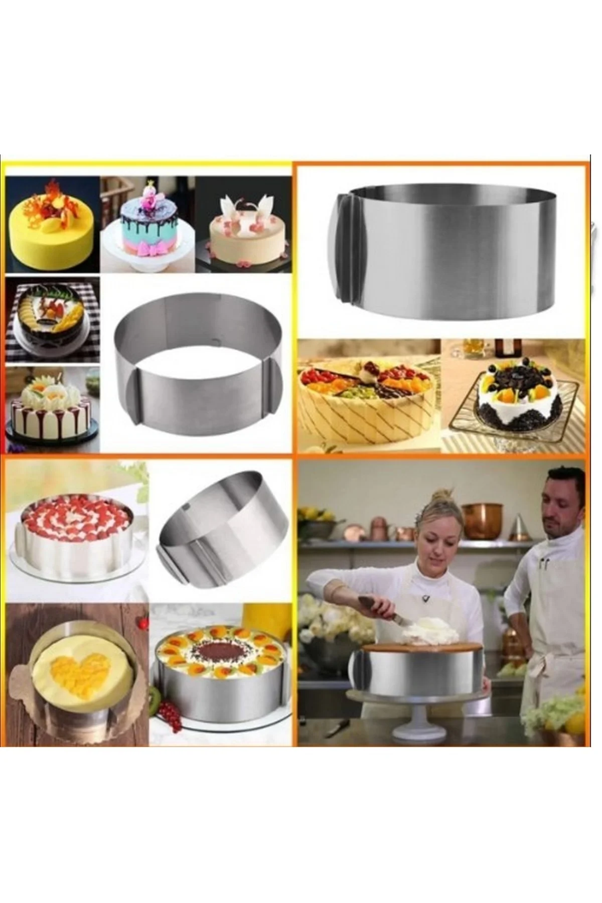 Narkalıp Kek Kalıbı Kare, Yuvarlak Ve Destere 3 Lü Set Derinlik 1