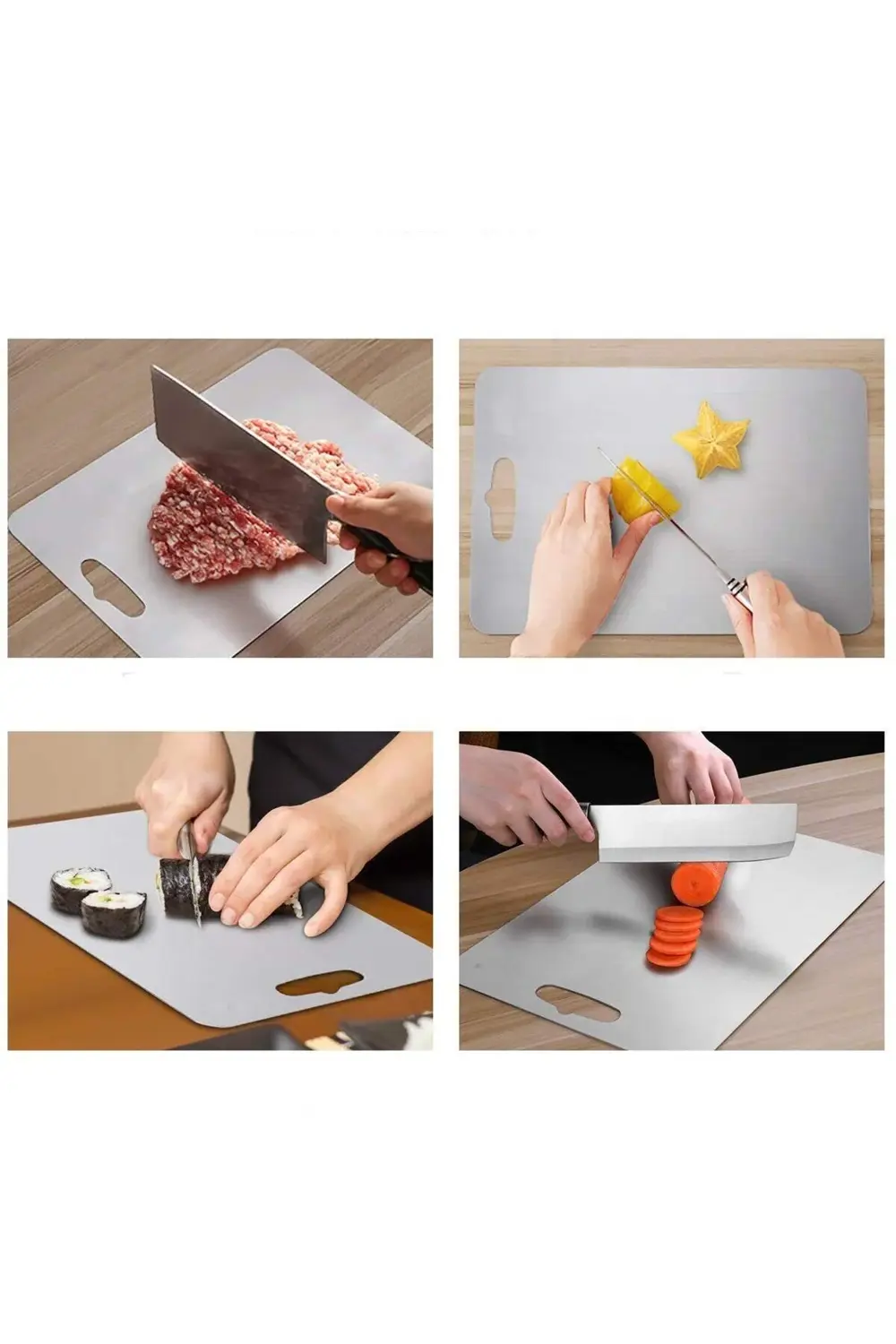 Narkalıp Metal Kesme Tahtası, Paslanmaz Çelik Mutfak Doğrama Taht