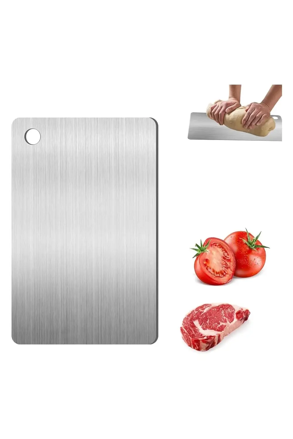 Narkalıp Metal Kesme Tahtası, Paslanmaz Çelik Mutfak Için Çift Ta