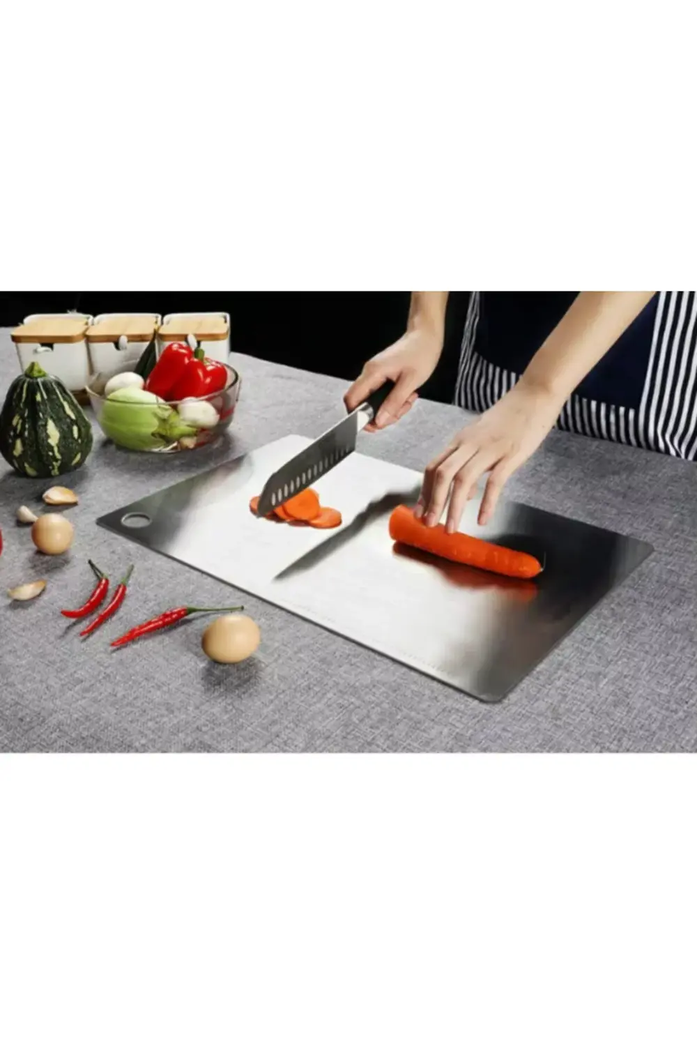 Narkalıp Metal Kesme Tahtası, Paslanmaz Çelik Mutfak Için Çift Ta