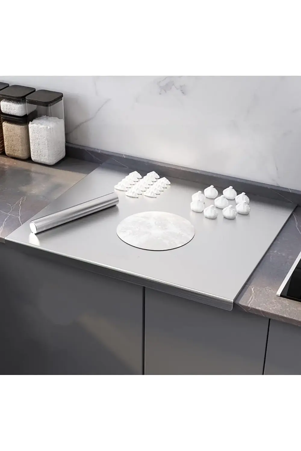 Narkalıp Paslanmaz Çelik Tezgah Koruyucu Doğrama Tahtası  Mutfak