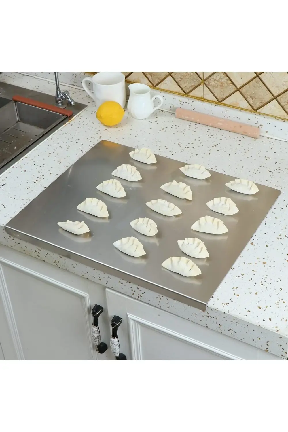 Narkalıp Paslanmaz Çelik Tezgah Koruyucu Doğrama Tahtası Mutfak K