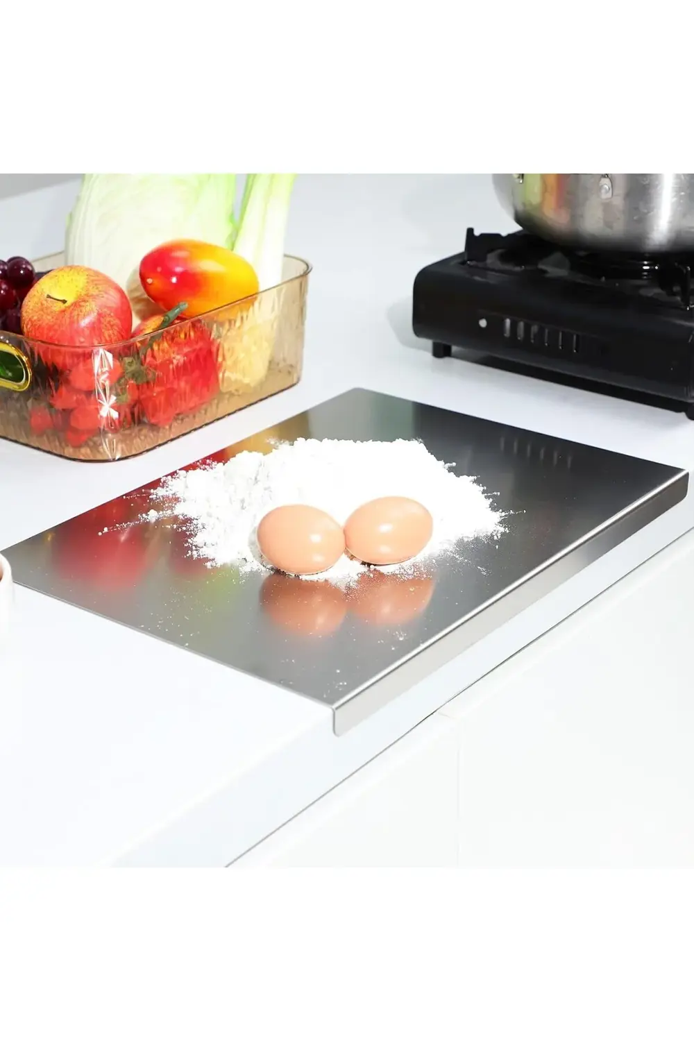 Narkalıp Paslanmaz Çelik Tezgah Koruyucu Doğrama Tahtası Mutfak K
