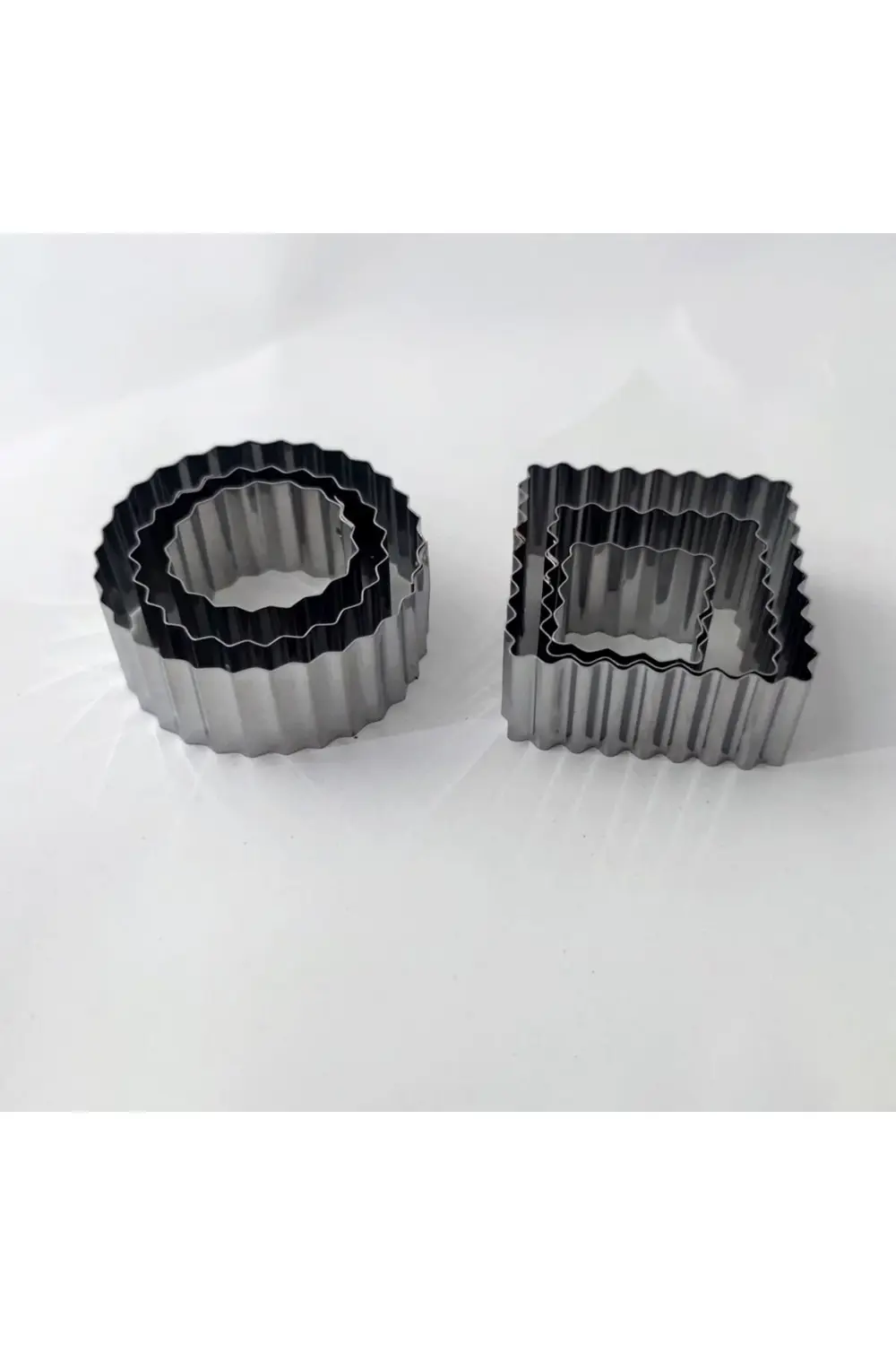 Nar Kalıp Narkalıp Paslanmaz Kare Yuvarlak Tırtıklı Kurabiye Kalıbı 6 Lı