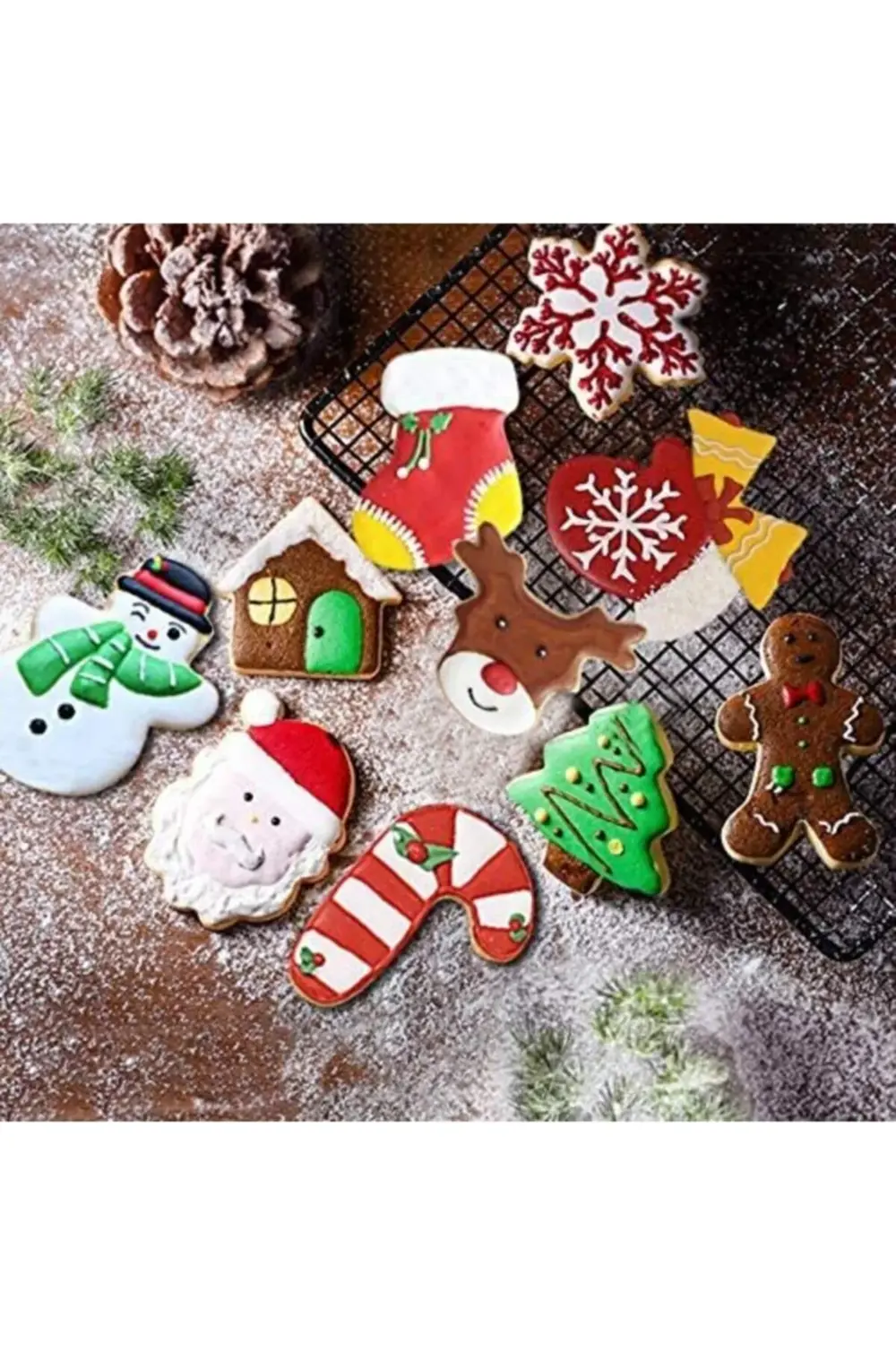 Nar Kalıp Narkalıp Yılbaşı Kurabiye Kalıbı 4 Lü Takım Model-N-01