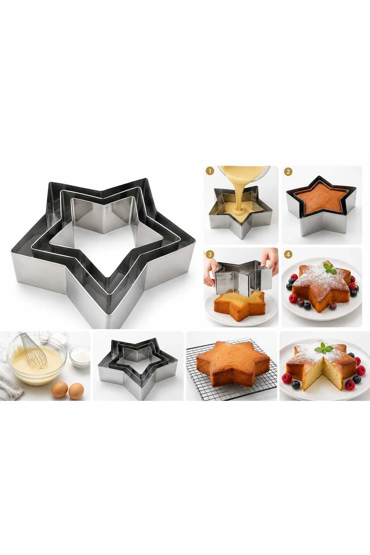 Narkalıp Yıldız Şeklinde Pasta & Kek Kalıbı – Derinlik 10 cm Narkalıp Yıldız Şeklinde Pasta & Kek Kalıbı – Derinlik 10 cm