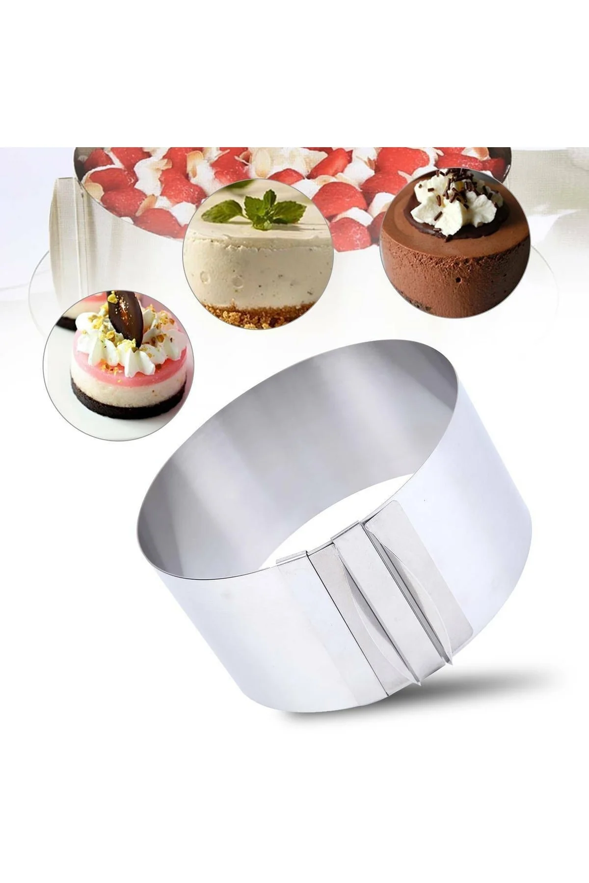 Narkalıp Yuvarlak Ayarlanabilir Kek Kalıbı16cm-30cm Deinlik 10cm 