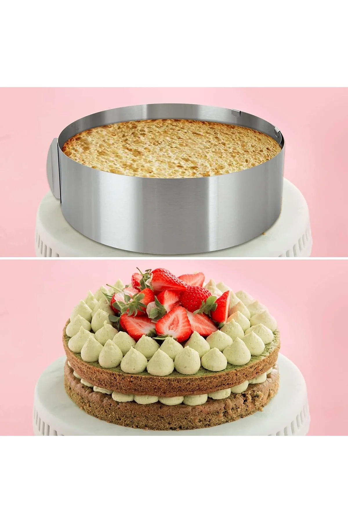 Narkalıp Yuvarlak Ayarlanabilir Kek Kalıbı16cm-30cm Deinlik 10cm 
