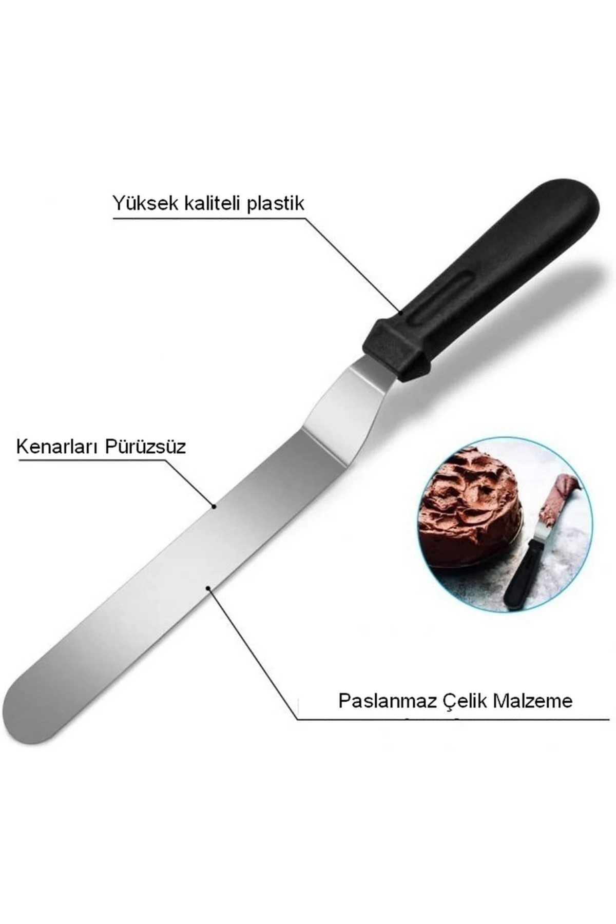 Narkalıp Yuvarlak Ayarlanabilir Kek Kalıbı Ve Pasta Sıvama Spatul