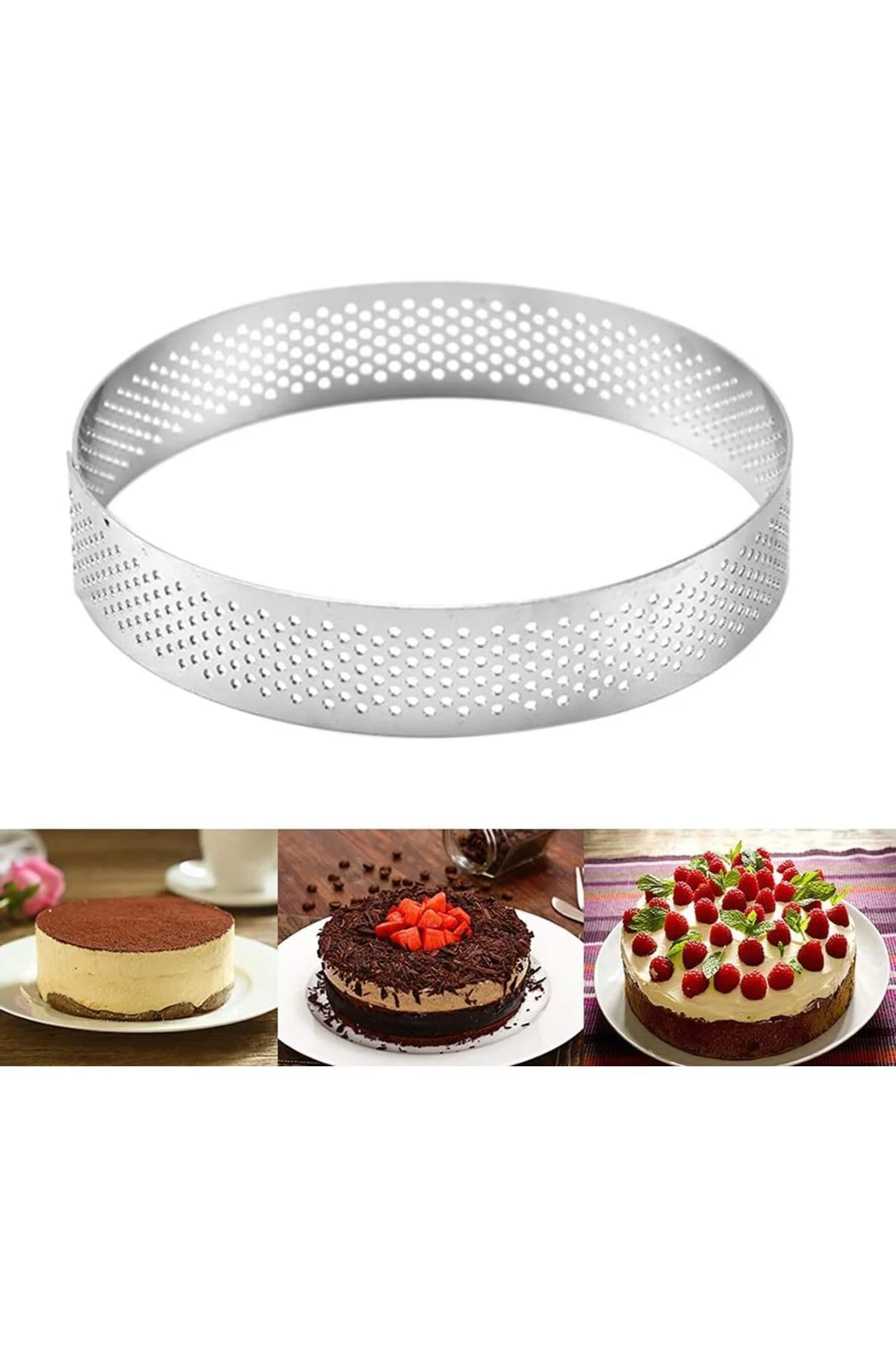 Narkalıp Yuvarlak Delikli Tart Kalıbı Çap 18cm Derinlik 2cm