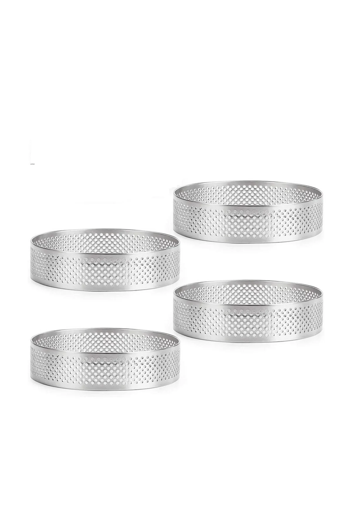Narkalıp Yuvarlak Delikli Tart Kalıbı 10 Cm 4 Lü