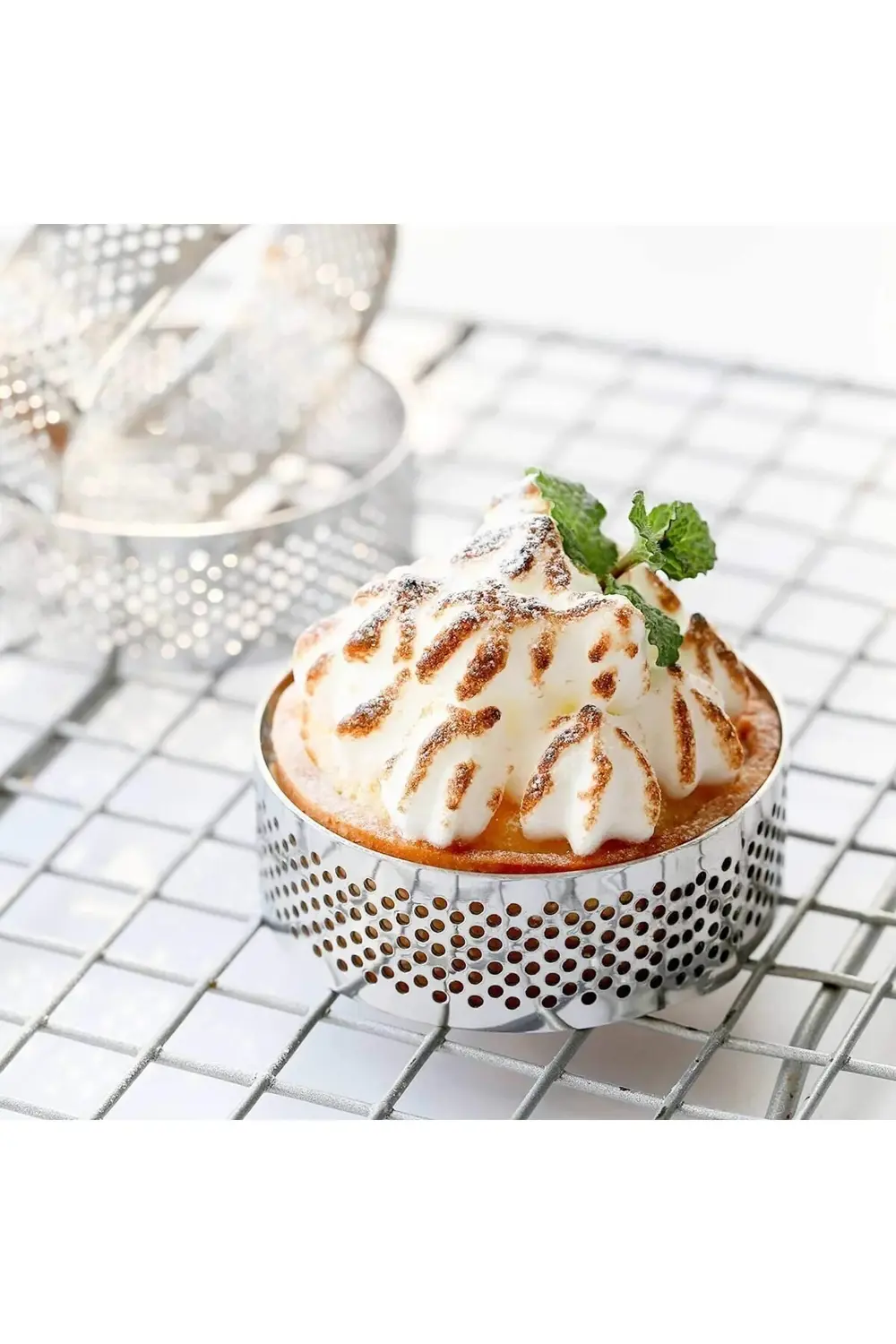 Nar Kalıp Narkalıp Yuvarlak Delikli Tart Kalıbı 10 Cm 4 Lü