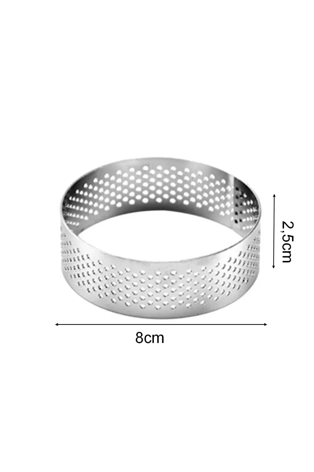 Nar Kalıp Narkalıp Yuvarlak Delikli Tart Kalıbı Çap 8Cm Derinlik 2,5Cm 4 Lü