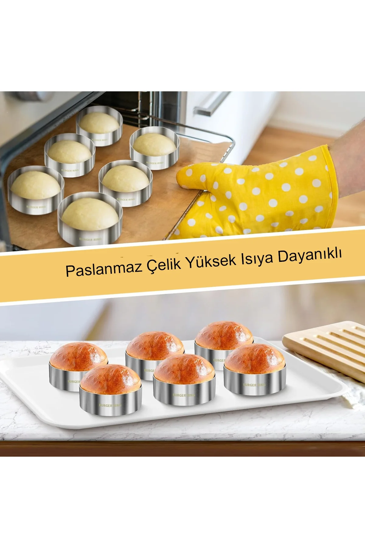 Narkalıp Yuvarlak Hamburger,Omlet Pasta Pişirme Kalıbı Çap 10cm D