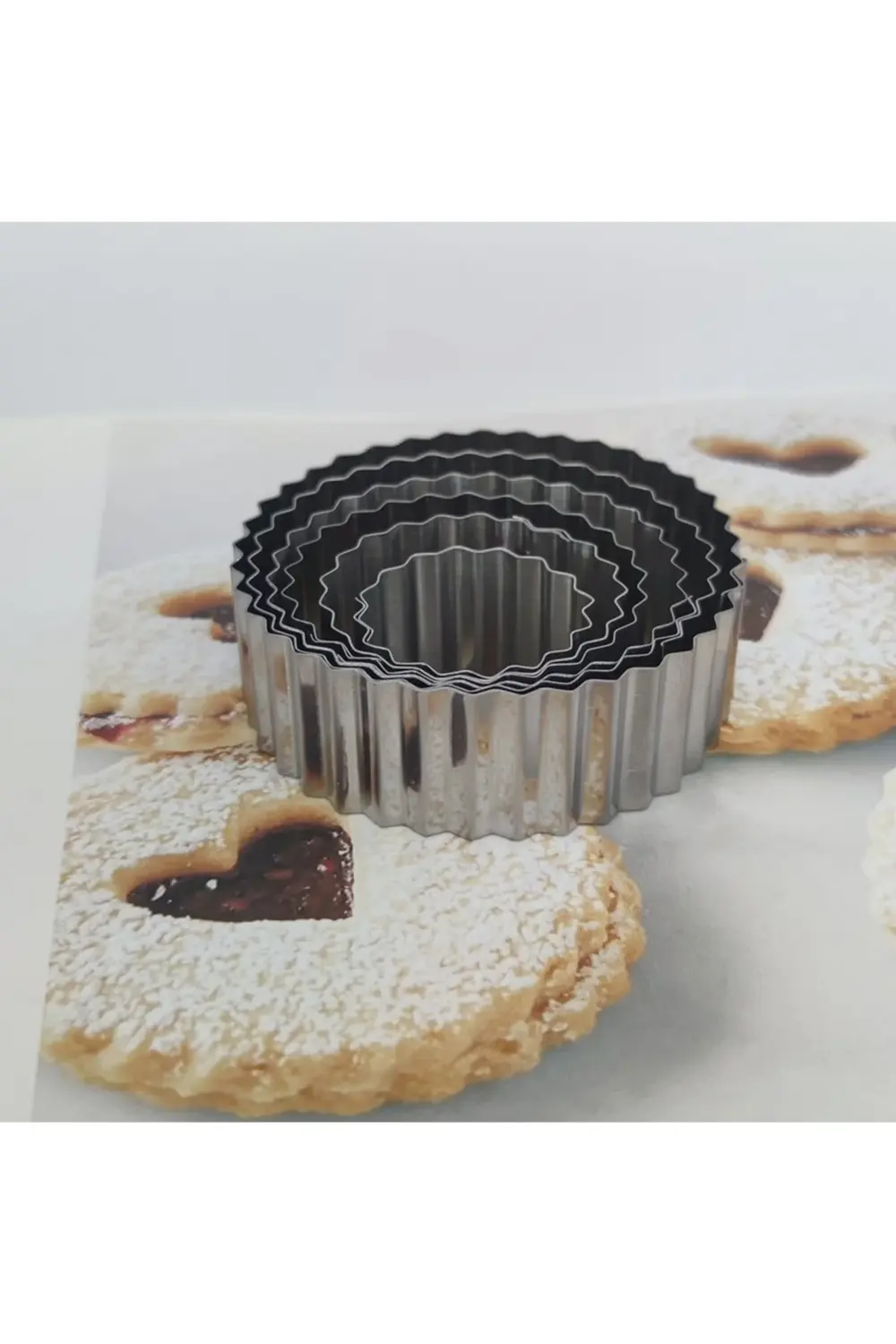 Nar Kalıp Narkalıp Yuvarlak Küçük Tırtıklı Kurabiye Kalıbı 6 Lı