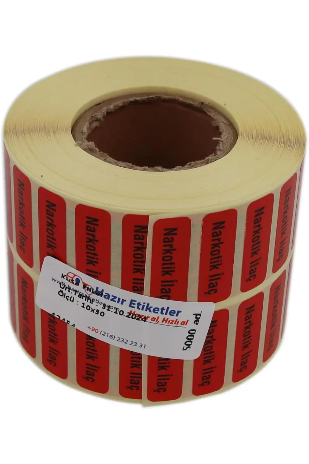 Narkotik İlaç Etiketi 30mm X 10mm 5000 Adet Kuşe Rulo Etiket 3955
