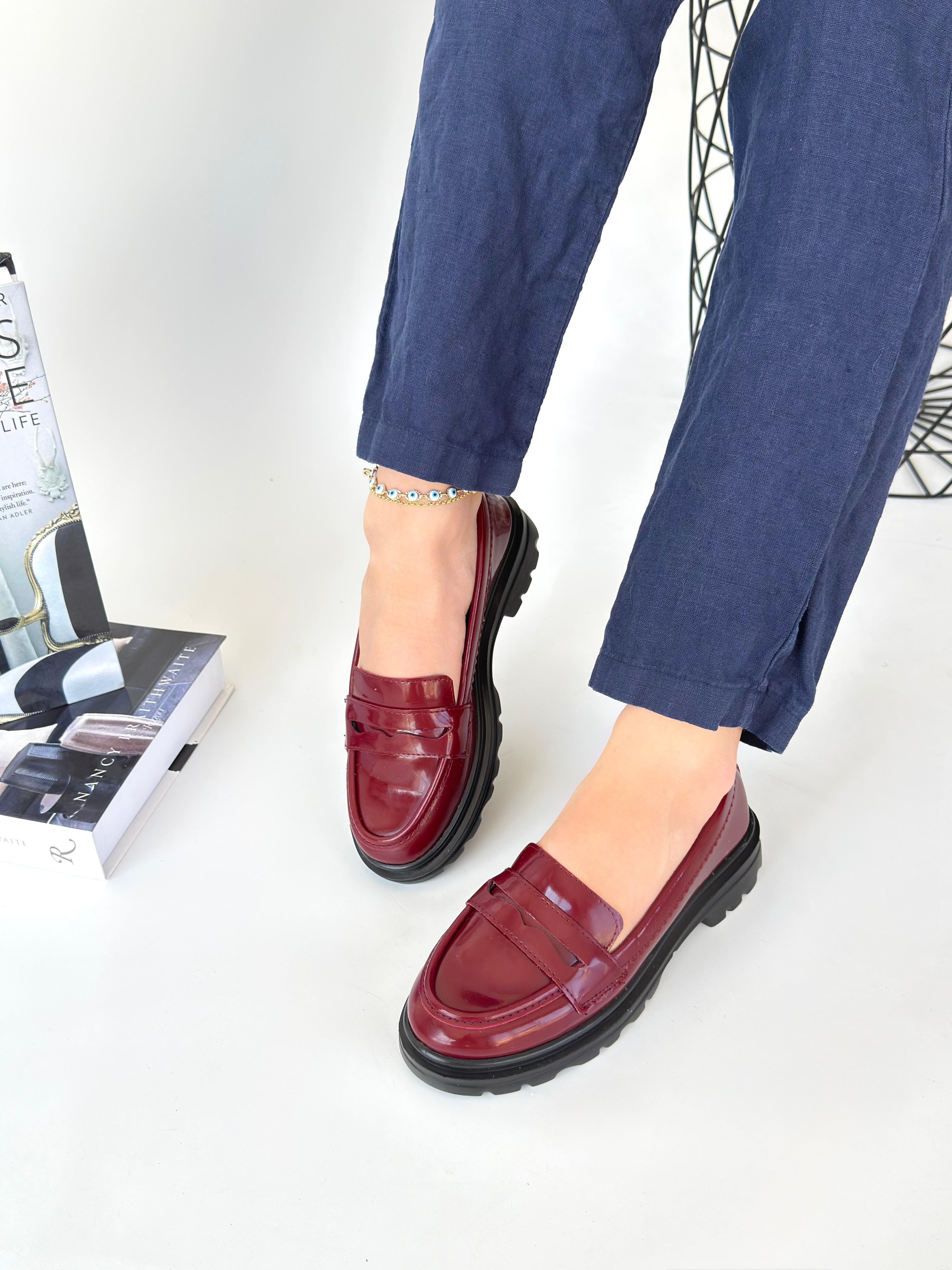 Narli Bordo Rugan Oxford Ayakkabı Narli Bordo Rugan Oxford Ayakkabı