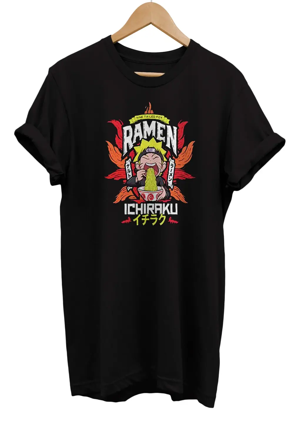 Naruto Baskılı %100 Pamuk Oversize T-shirt Büyük Beden Tişört