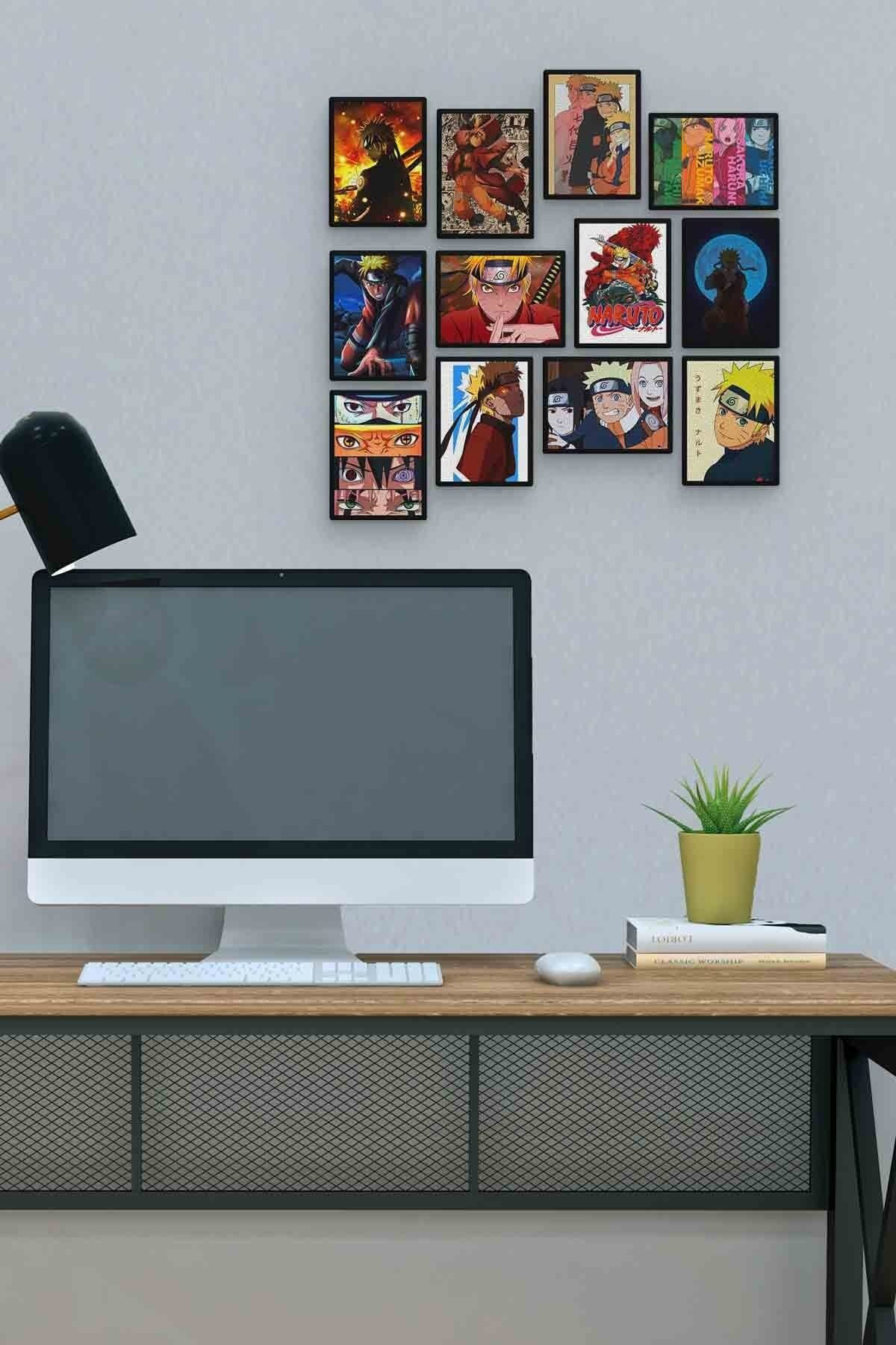 Naruto Uzumaki 12 Parça Mdf (ahşap) Tablo Ofis Boyu 