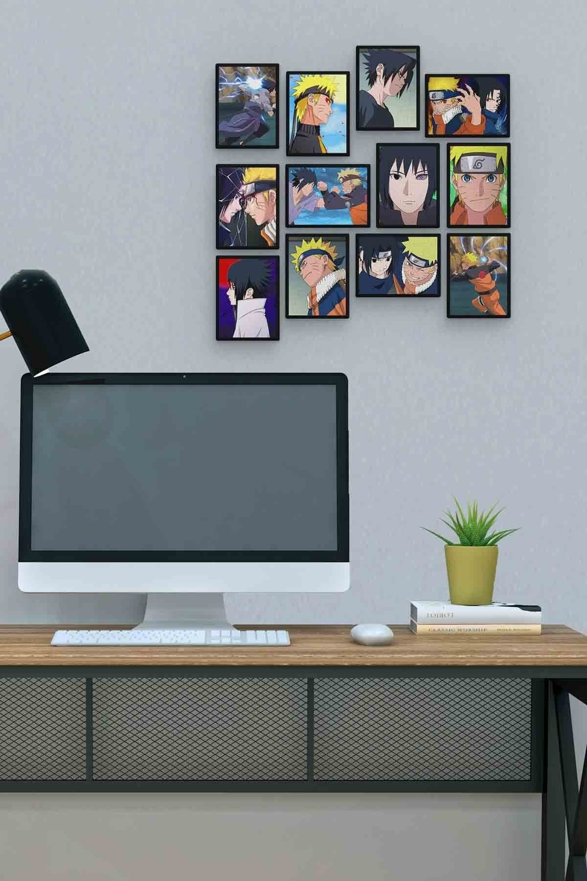 Naruto Uzumaki 12 Parça Mdf (ahşap) Tablo Ofis Boyu 