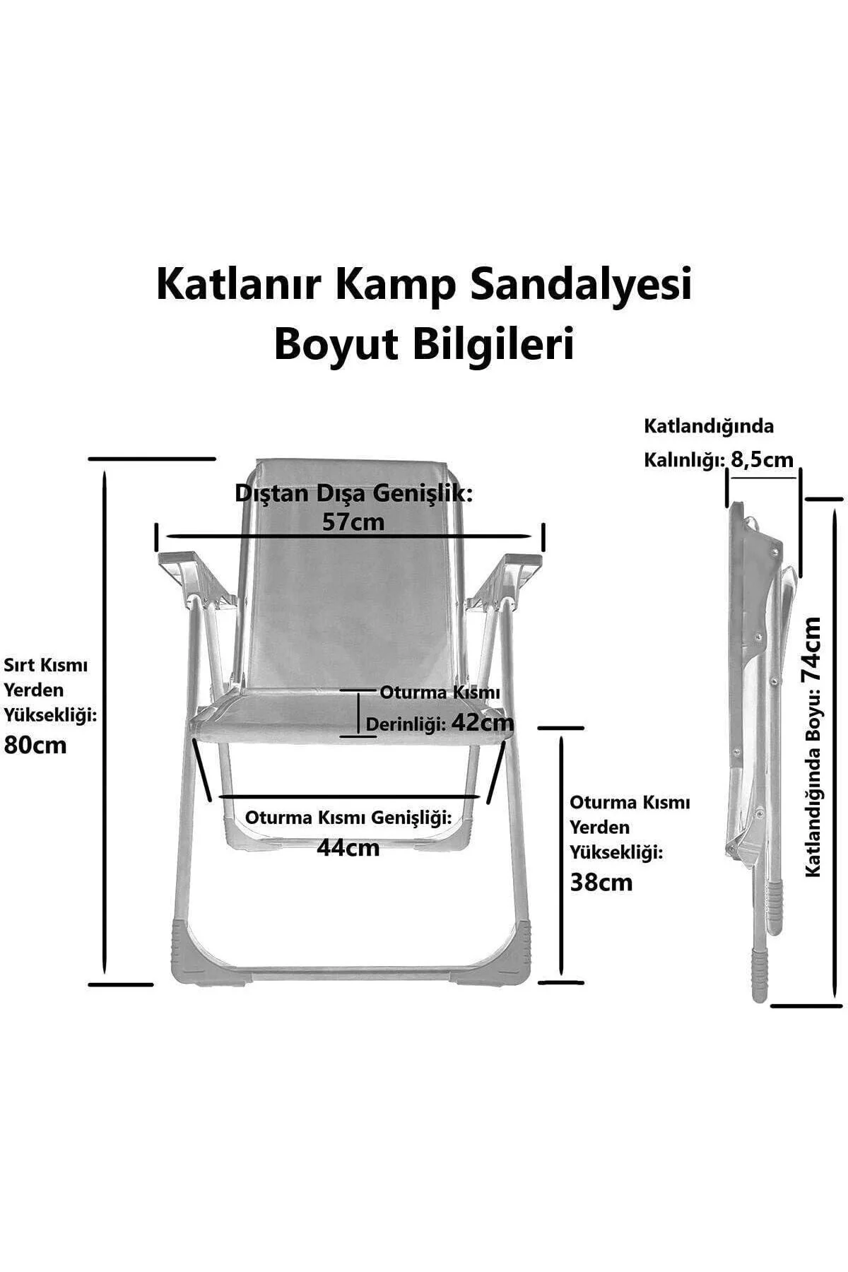 Natura 2 Adet Kamp Sandalyesi Katlanır Piknik Sandalye Oval Barda