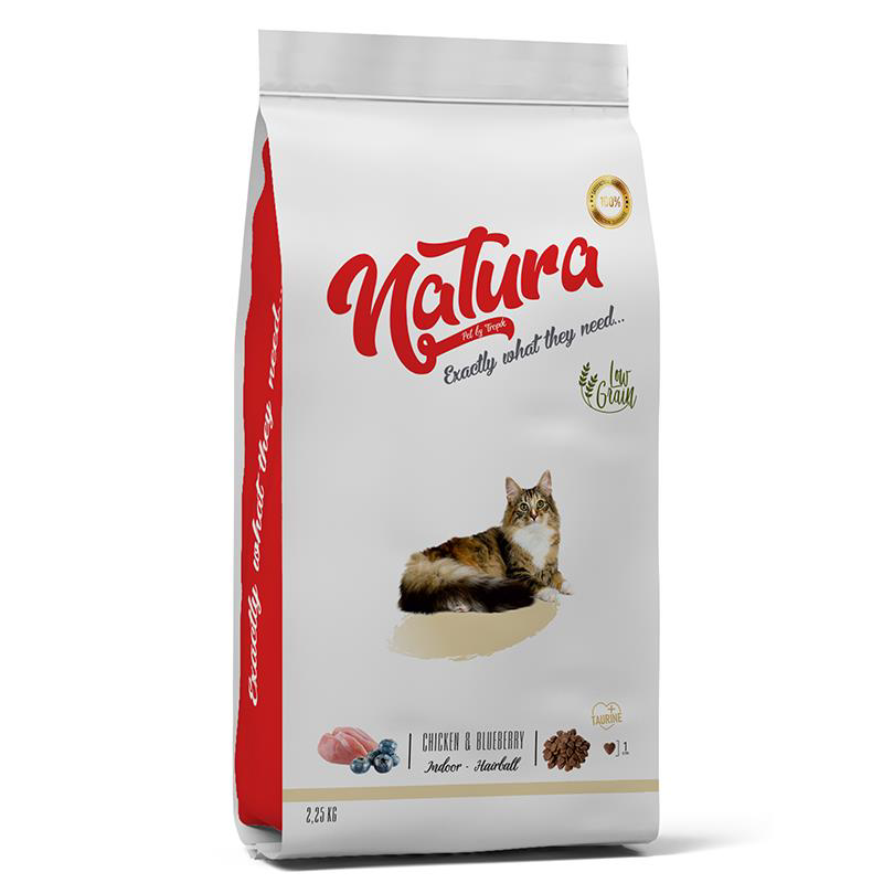 Natura Chicken Blueberry Indoor Hairball Cat Food 2,25 Kg