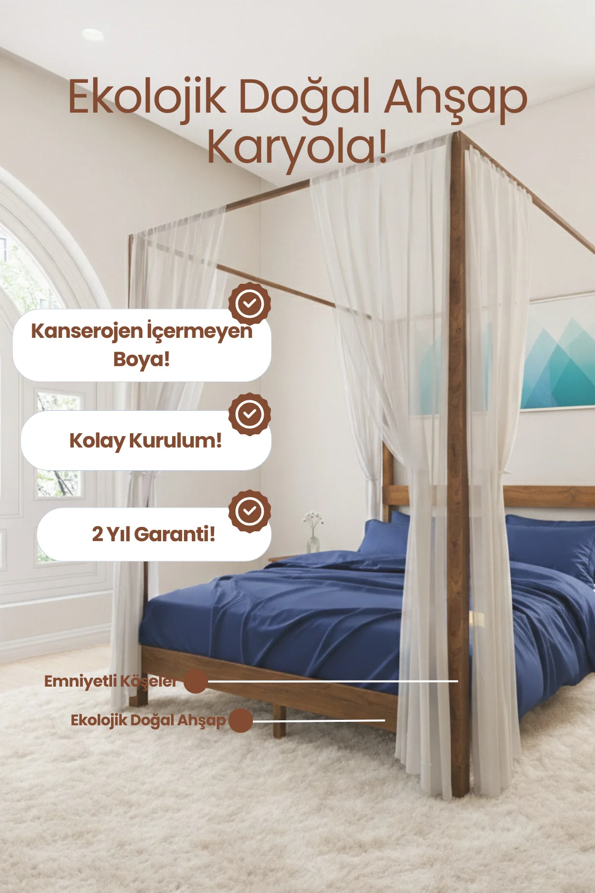Natura Cibinlikli Masif Ahşap Karyola - Modern Doğal Çam Rustik Tasarım Karyola Natura Cibinlikli Masif Ahşap Karyola - Modern Doğal Çam Rustik Tasarım Karyola Fiyatı, Yorumları ve Özellikleri
