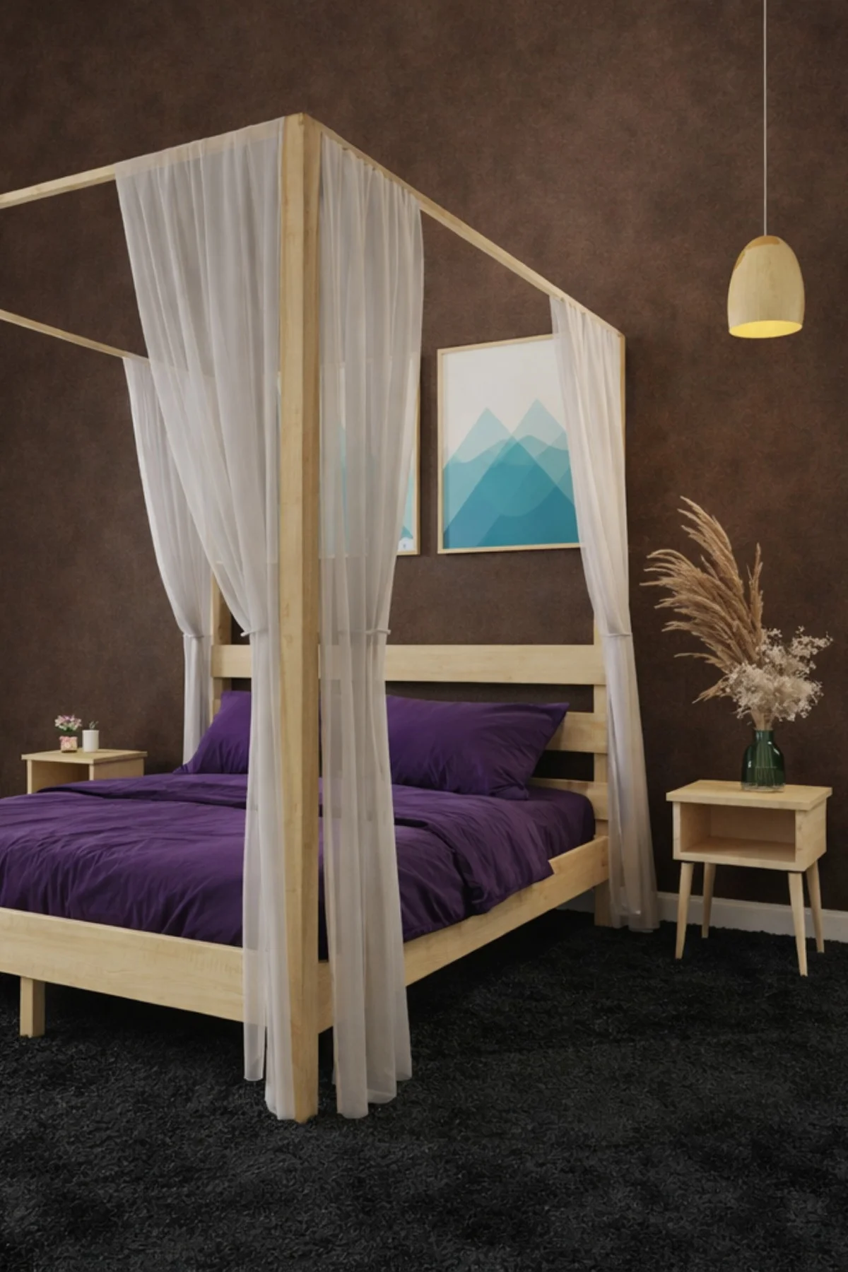 Natura Cibinlikli Model Masif Ahşap Karyola ve 2 Adet Komodin Kolay Kurulum Fırınlanmış İthal Sibirya Çamı 180x200 Yatak Uyumlu 2 Adet Komodin Natura Cibinlikli Model Masif Ahşap Karyola ve 2 Adet Komodin Kolay Kurulum Fırınlanmış İthal Sibirya Çamı 180x200 Yatak Uyumlu 2 Adet Komodin