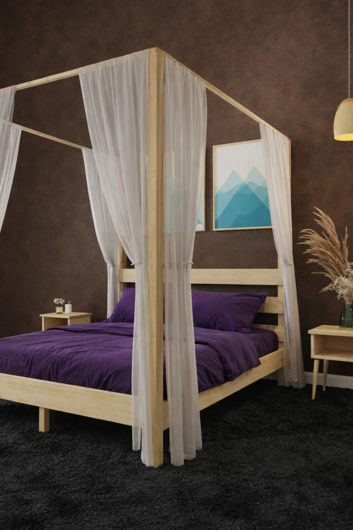 Natura Cibinlikli Model Masif Ahşap Karyola Kolay Kurulum Fırınlanmış İthal Sibirya Çamı 200x200 Yatak Uyumlu Natura Cibinlikli Model Masif Ahşap Karyola Kolay Kurulum Fırınlanmış İthal Sibirya Çamı 200x200 Yatak Uyumlu