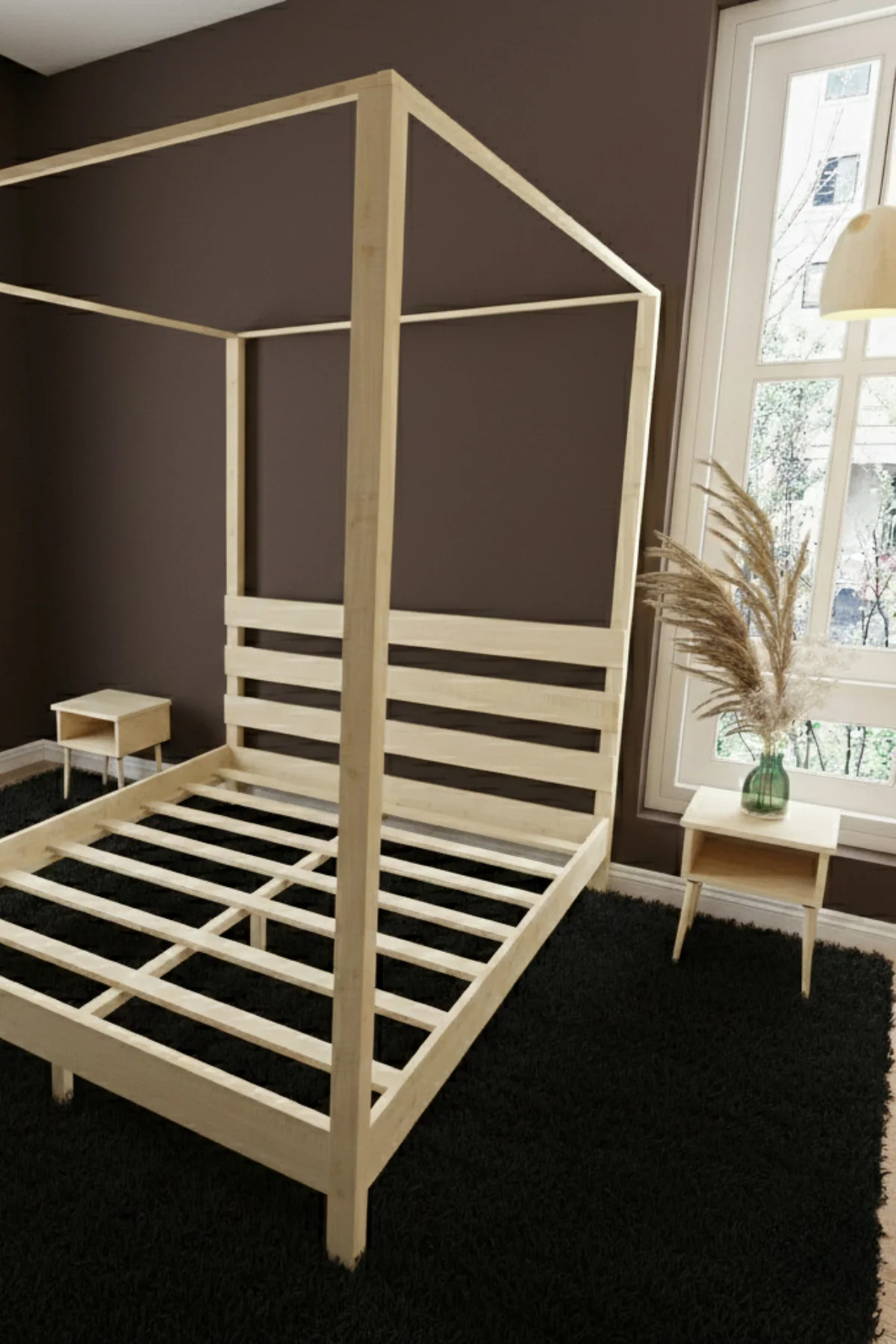 Natura Cibinlikli Model Masif Ahşap Karyola ve 2 Adet Komodin Kolay Kurulum Fırınlanmış İthal Sibirya Çamı 180x200 Yatak Uyumlu 2 Adet Komodin Natura Cibinlikli Model Masif Ahşap Karyola ve 2 Adet Komodin Kolay Kurulum Fırınlanmış İthal Sibirya Çamı 180x200 Yatak Uyumlu 2 Adet Komodin