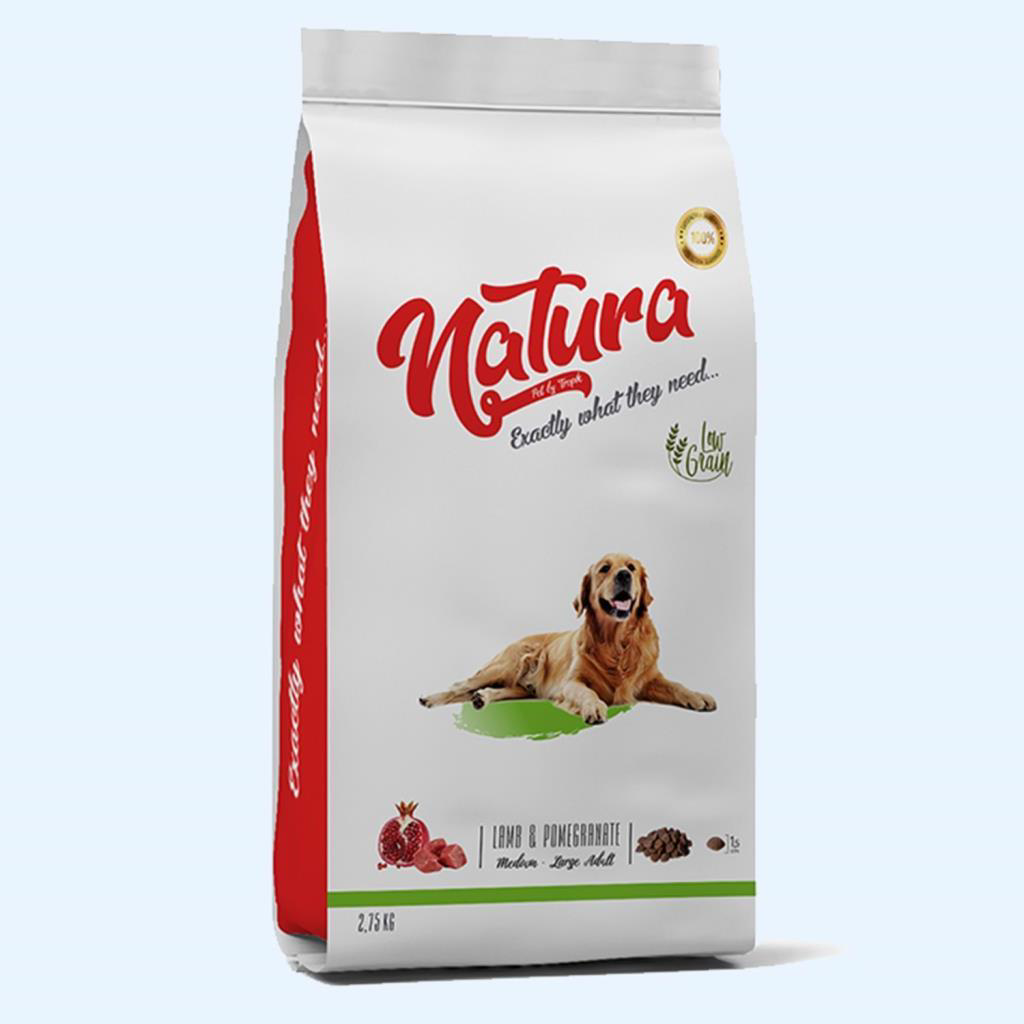 Natura Kuzulu ve Narlı Düşük Tahıllı Yetişkin Köpek Maması 2,75kg