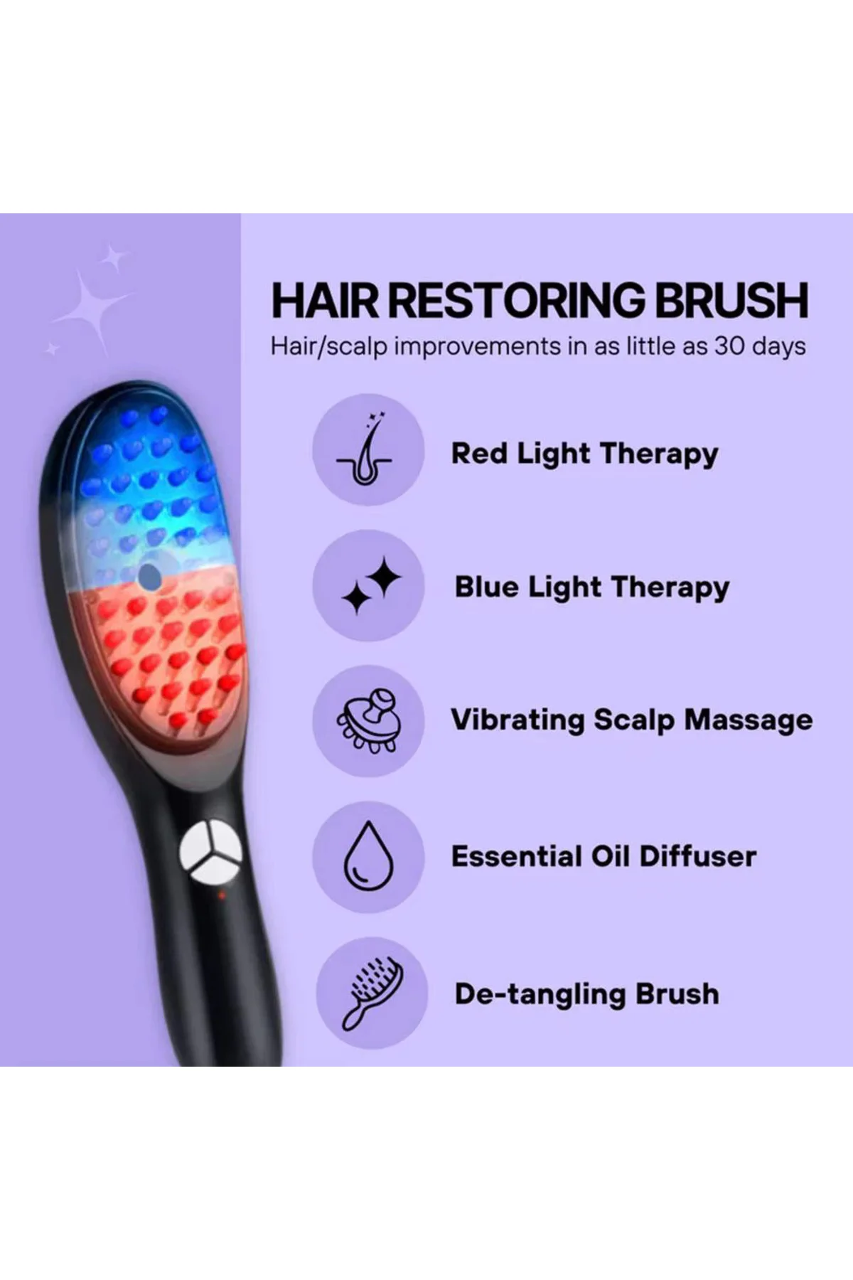 natura love Buhar Destekli, Işık Terapili Saç Masaj Tarağı, Saç T