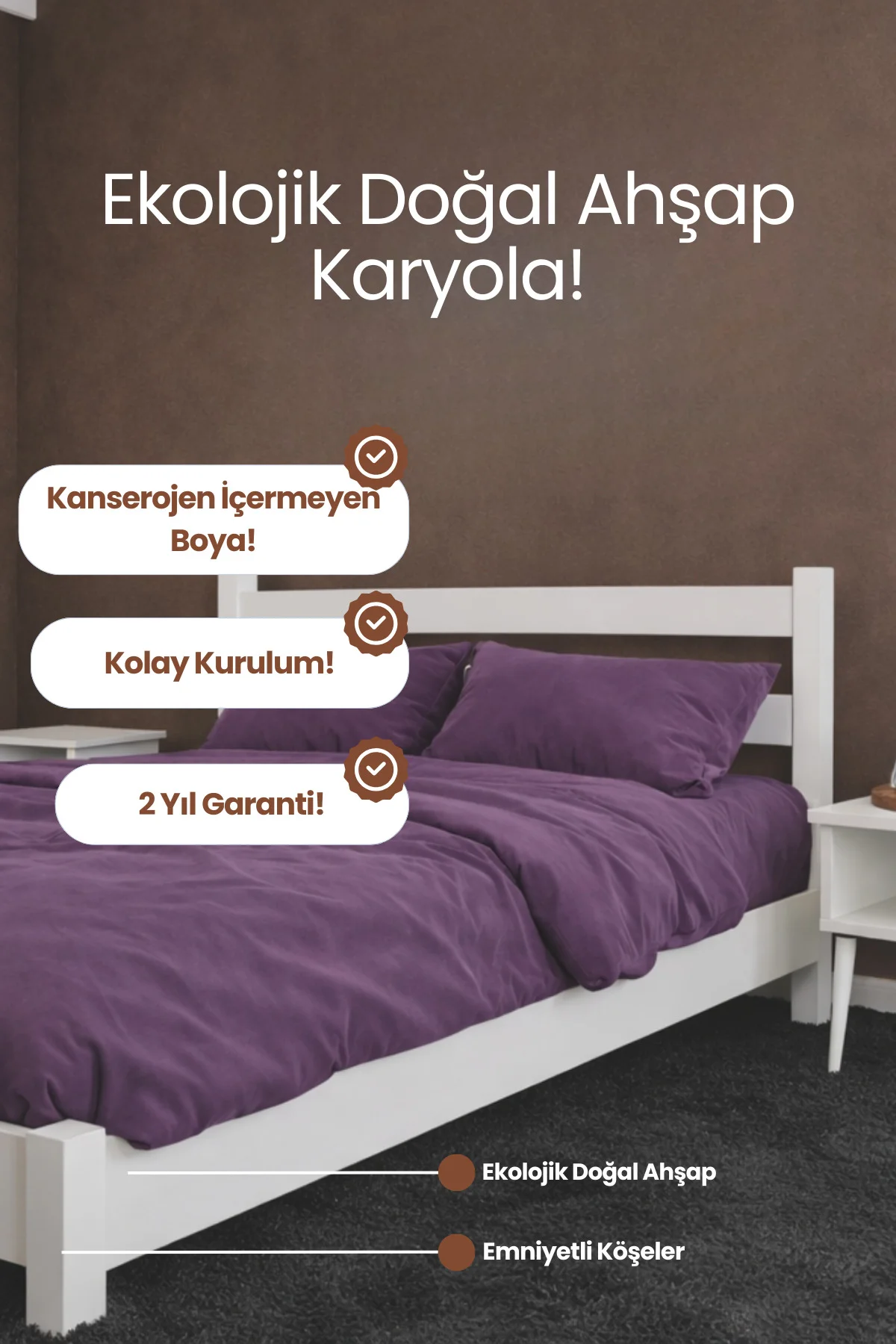 NATURA Masif Ahşap Karyola - Modern Tasarım Genç ve Yetişkin Odası Karyolası - Kolay Kurulum NATURA Masif Ahşap Karyola - Modern Tasarım Genç ve Yetişkin Odası Karyolası - Kolay Kurulum Fiyatı, Yorumları ve Özellikleri