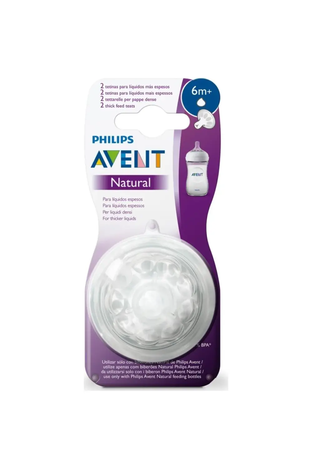 Natural Biberon Emziği Y Kesik 6m+ 2'li Yoğun Kıvamlı Gıdalar Içi