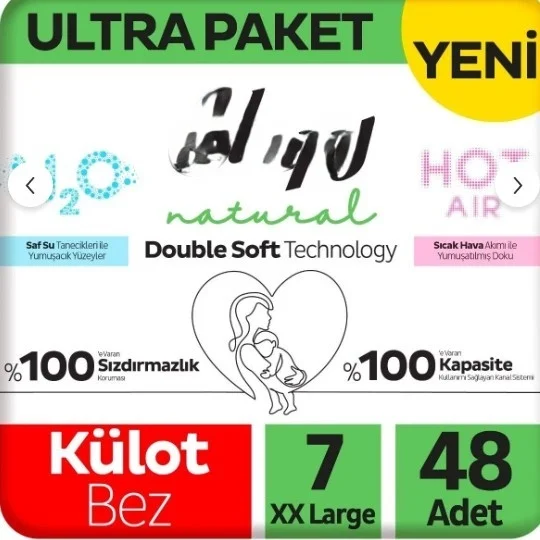 Natural Double Soft Külot Bez Ultra Paket 7 Beden 48 Adet Fiyatı, Yorumları ve Özellikleri