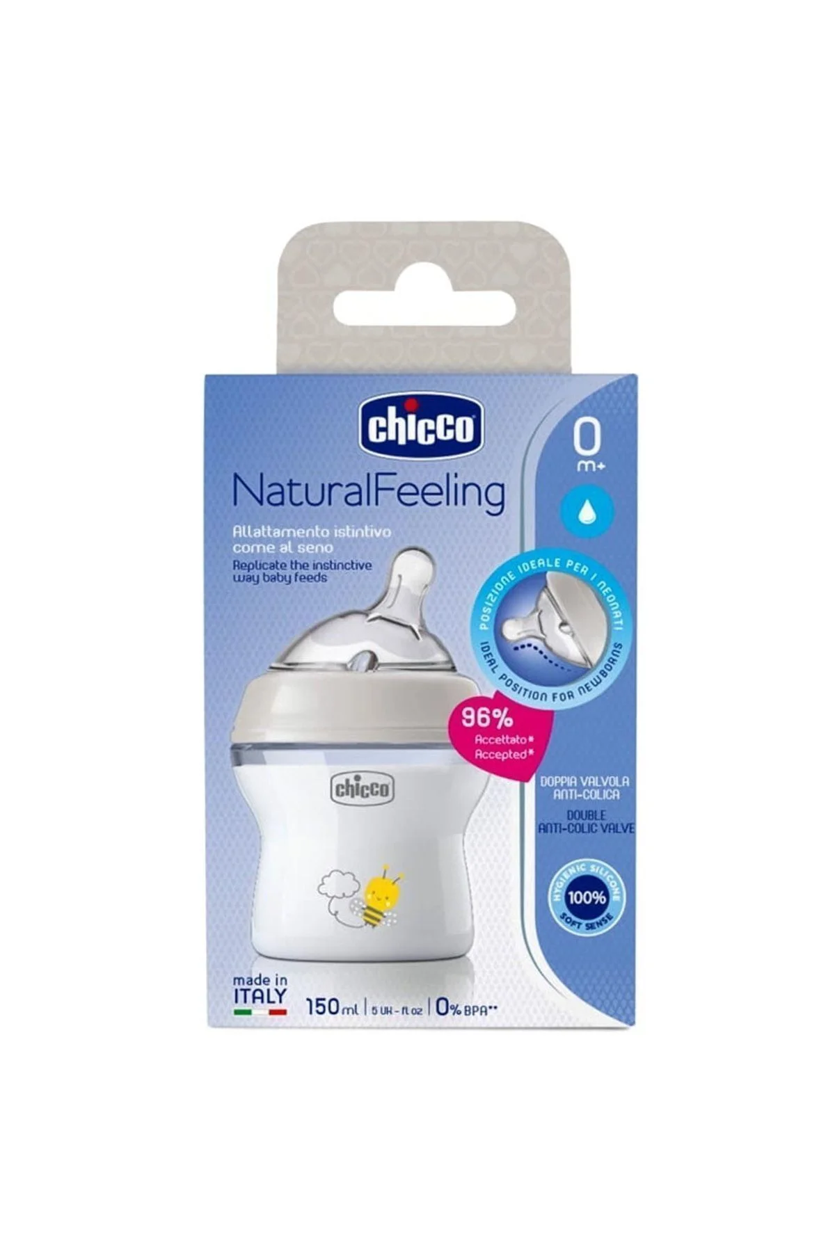 Natural Feeling Silikon Emzikli Pp Biberon Desenli 150 ml 0 Ay Ye