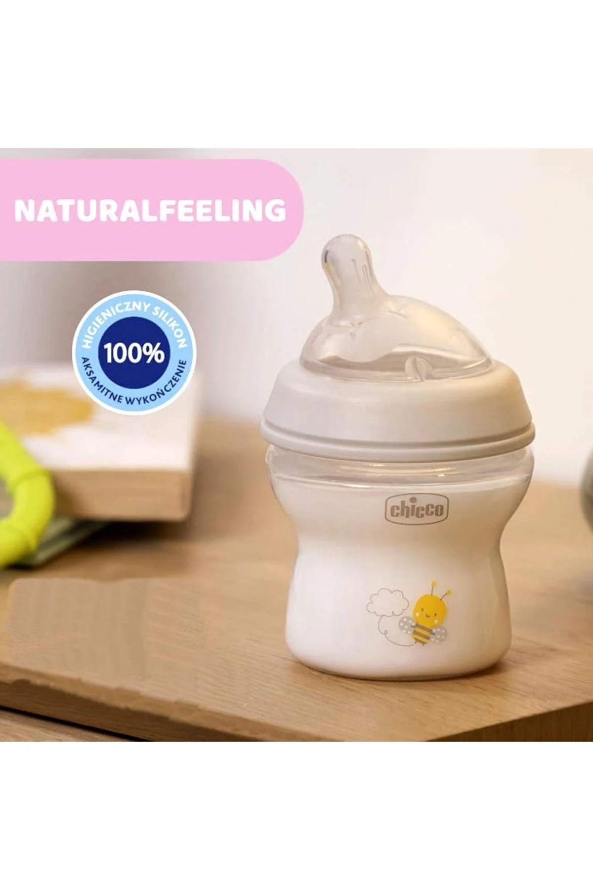 Natural Feeling Silikon Emzikli Pp Biberon Desenli 150 ml 0 Ay Ye