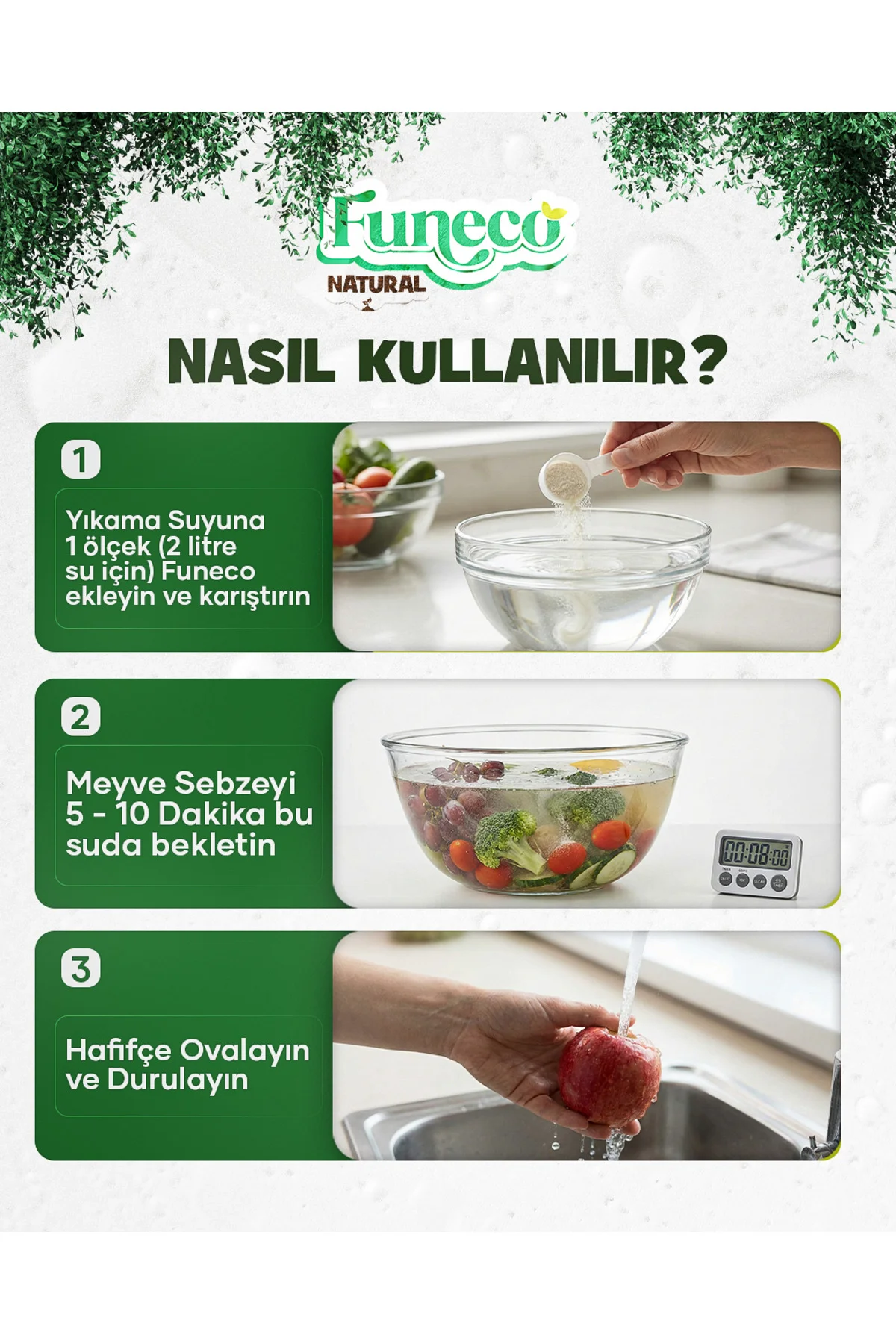 Natural Meyve & Sebze Yıkayıcı 100g (30 Kullanımlık) - Bitki ve mineral bazlı temizleyici toz Fiyatı, Yorumları ve Özellikleri