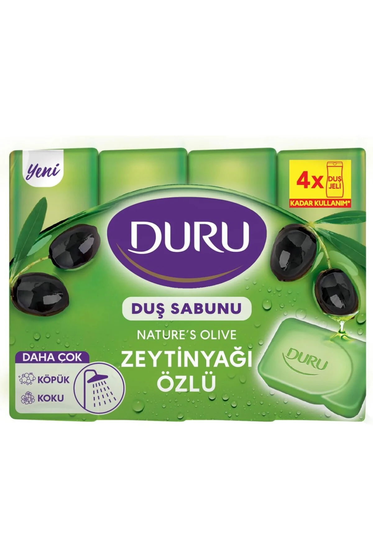 Natural Olive Zeytinyağlı Sabun, 150 Gramx4