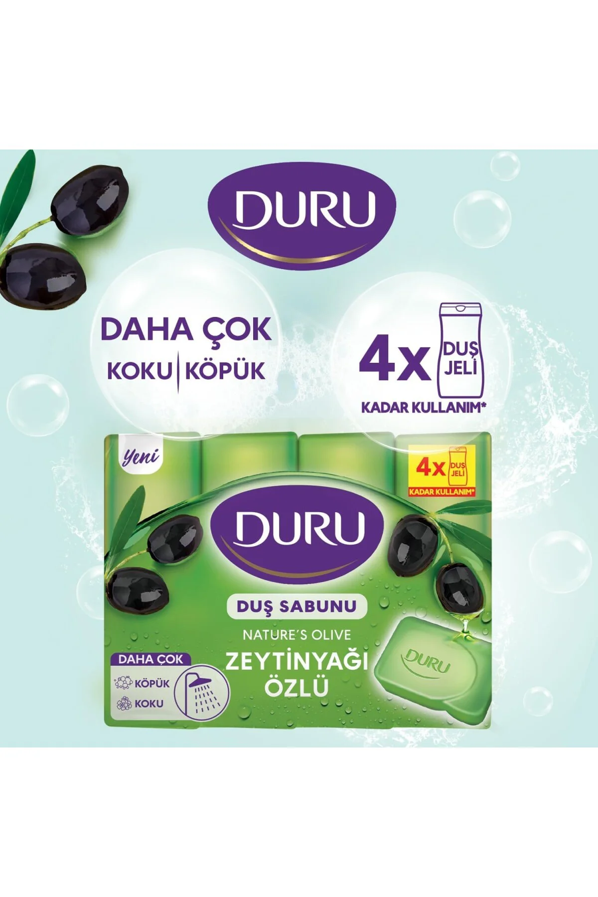 Natural Olive Zeytinyağlı Sabun, 150 Gramx4
